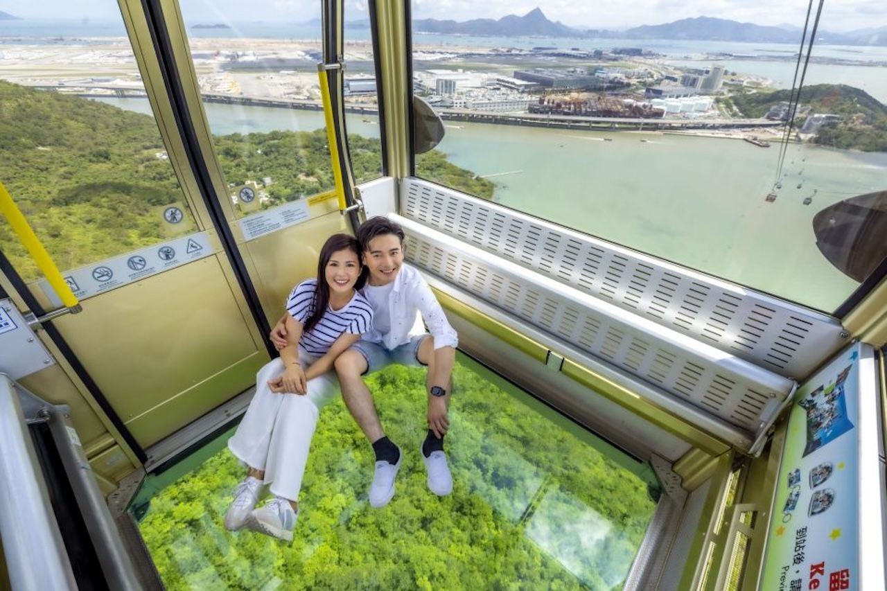 Glass-bottom Crystal Cabin on the Ngong Ping 360 cable car